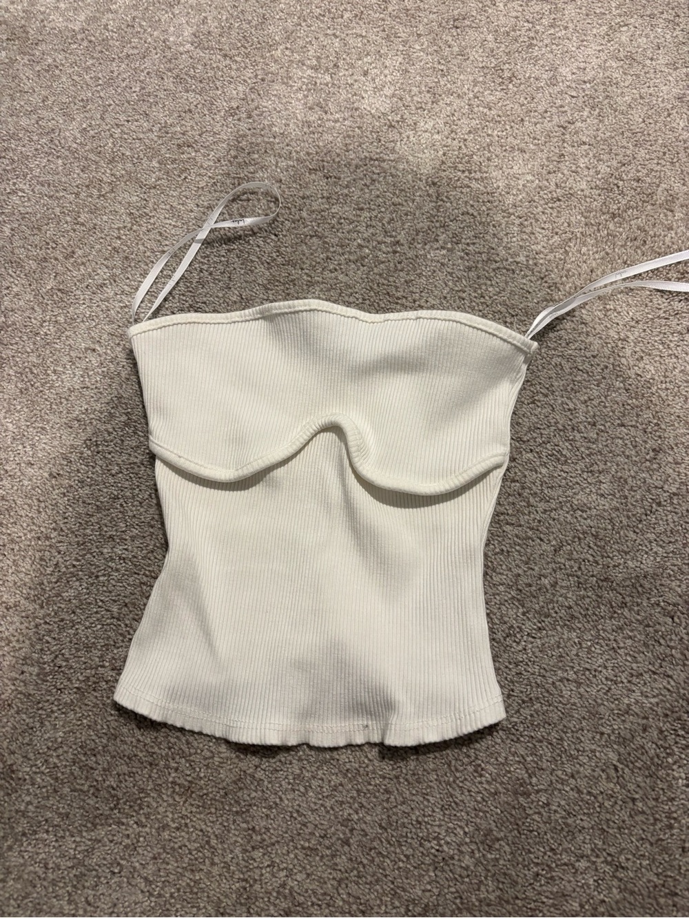 Lulu's White Ribbed Strapless Tube Top - Picture 2 of 3